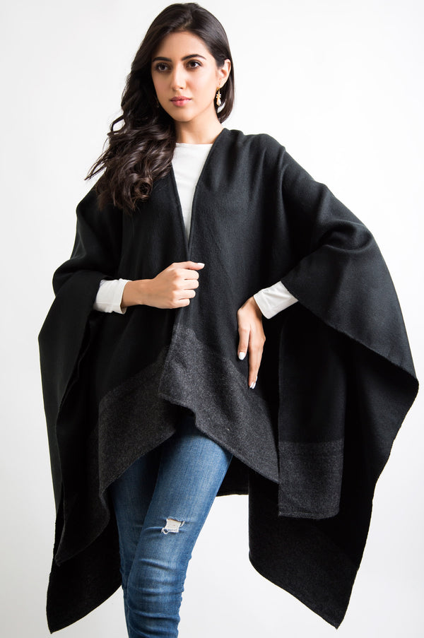 Monochrome Poncho Shawl