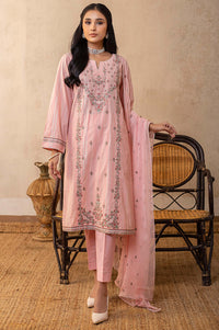 2 Piece Unstitched Embroidered Zari Cotton Suit
