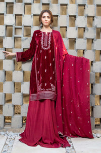 3 PC Unstitched Suit-Fabric: Velvet