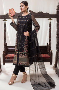 3 Piece Unstitched Embroidered Khaddi net Suit