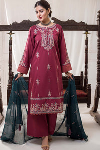 3 Piece Unstitched Embroidered Cambric Suit