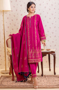 3 Piece Unstitched Embroidered Khaddar Suit