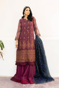 3 Piece Unstitched Embroidered Khaddi Net Suit