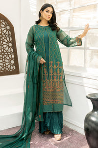 3 Piece Unstitched Embroidered Khaddi Net Suit