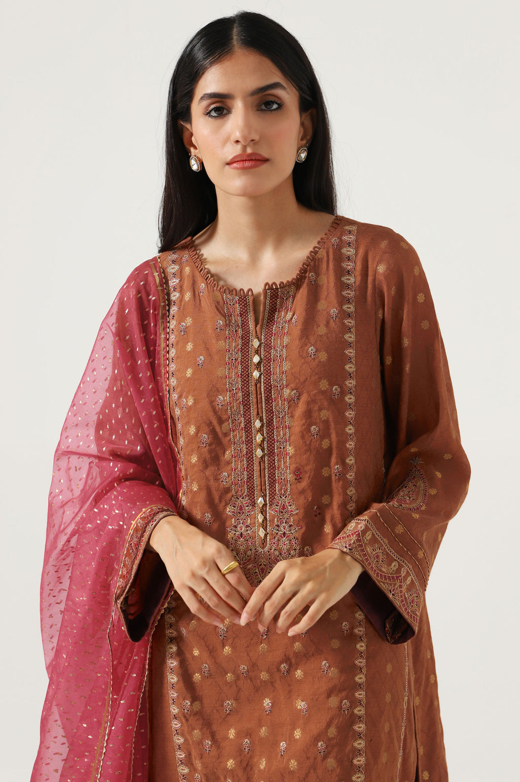 3 Piece Unstitched Embroidered Jacquard Suit