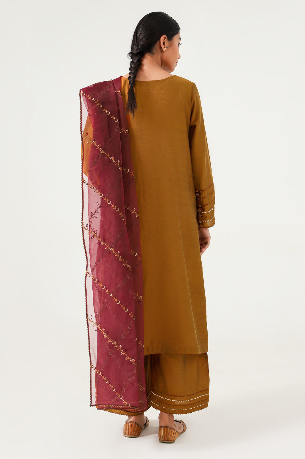 3 piece Unstitched Embroidered Cotton silk Suit