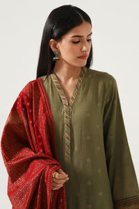 3 Piece Unstitched Embroidered Jacquard Suit