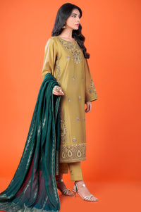 3 Piece Unstitched Embroidered Cotton Net Suit