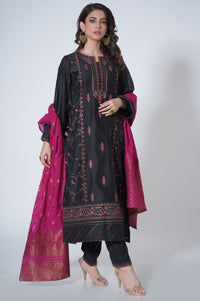 3 Piece Unstitched Embroidered Cotton Net Suit