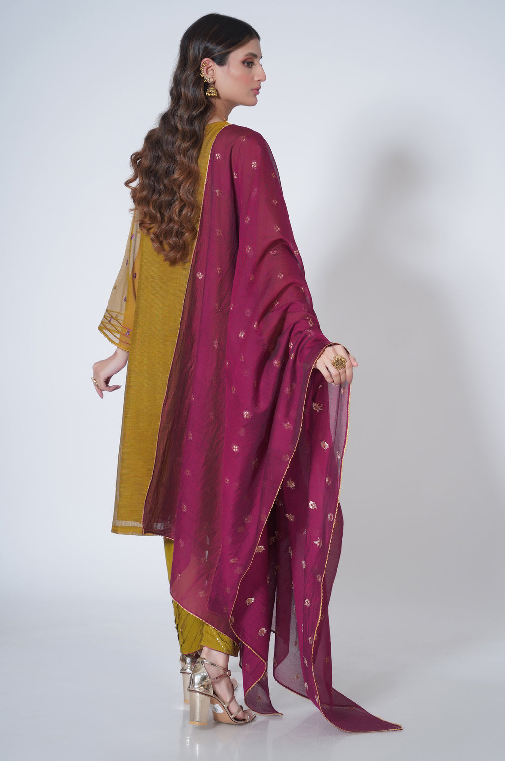 3 Piece Unstitched Embroidered Khadi Net Suit