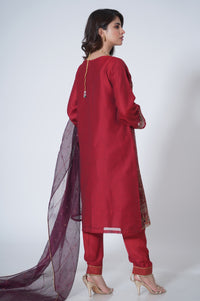 3 Piece Unstitched Embroidered Khaadi Net Suit