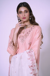 3 Piece Unstitched Embroidered Cotton Silk Suit