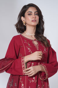 3 Piece Unstitched Embroidered Cambric Suit