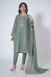 3 Piece Unstitched Embroidered Cambric Suit