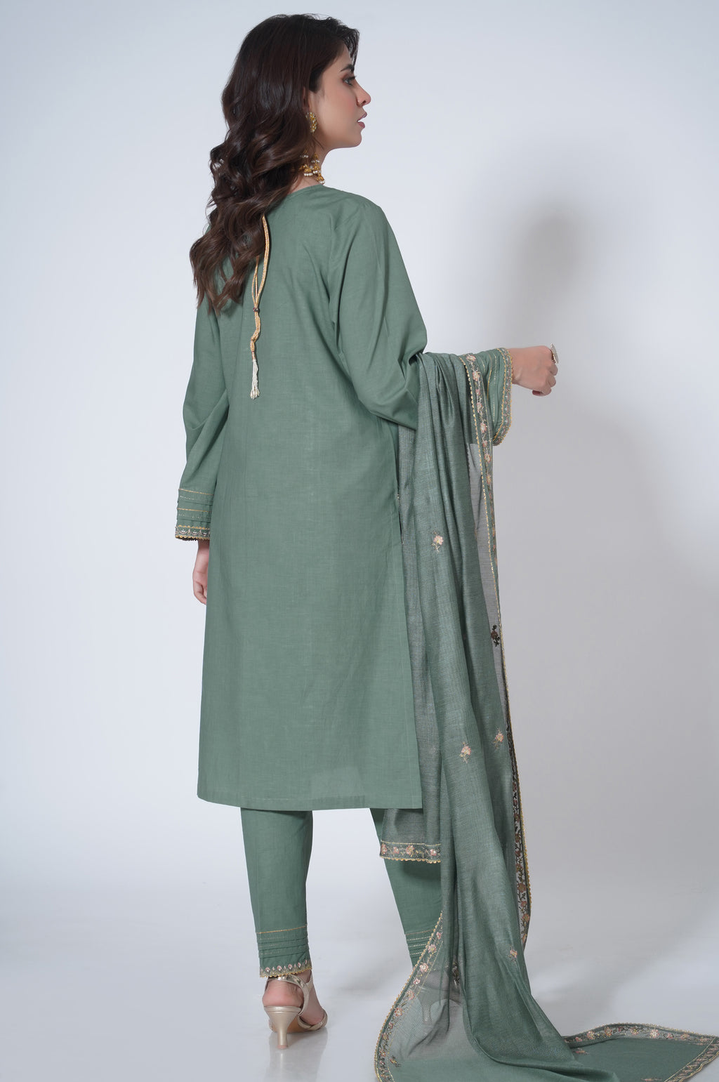 3 Piece Unstitched Embroidered Cambric Suit