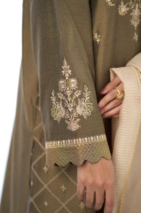 3 Piece Unstitched Embroidered Cotton Silk Suit