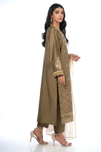 3 Piece Unstitched Embroidered Cotton Silk Suit