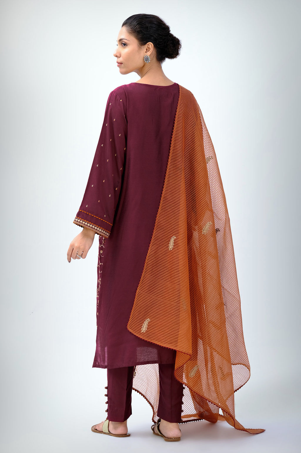 3 Piece Unstitched Embroidered Cotton Silk Suit