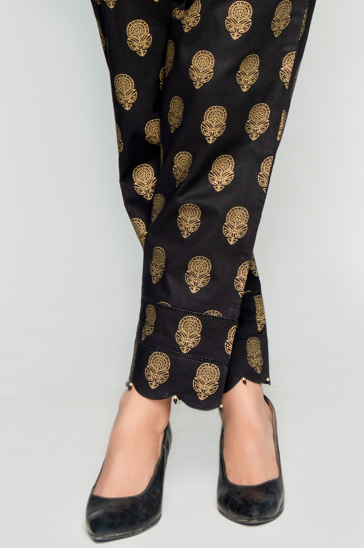 Embroidered Cigarette Pants