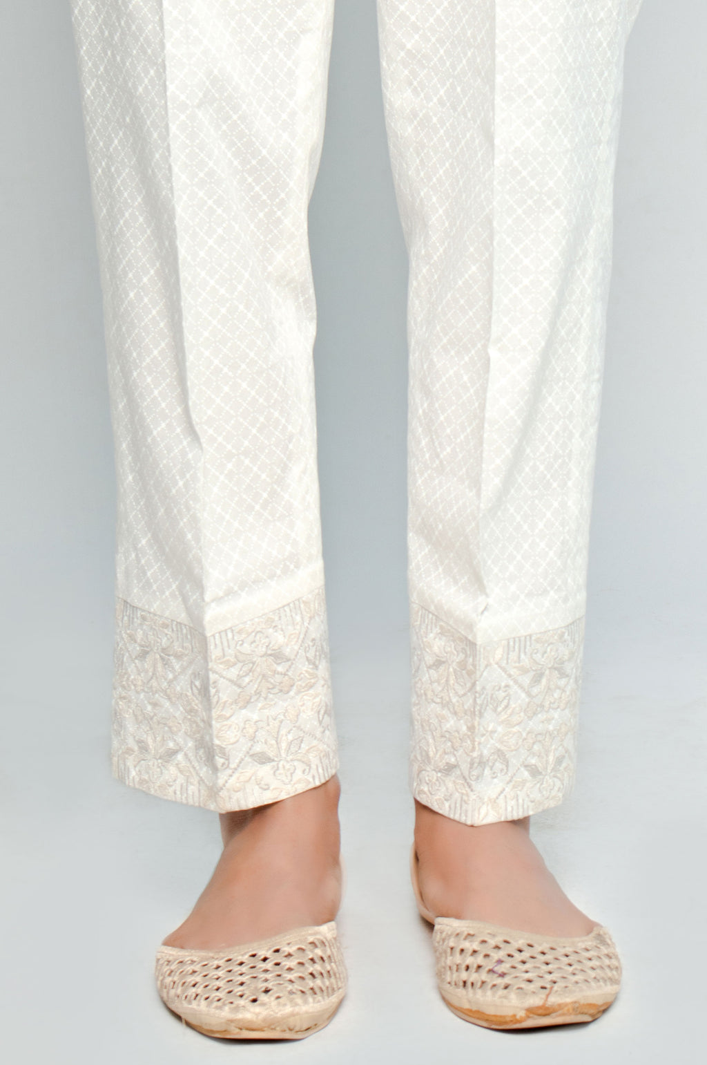 Embroidered Cigarette Pants