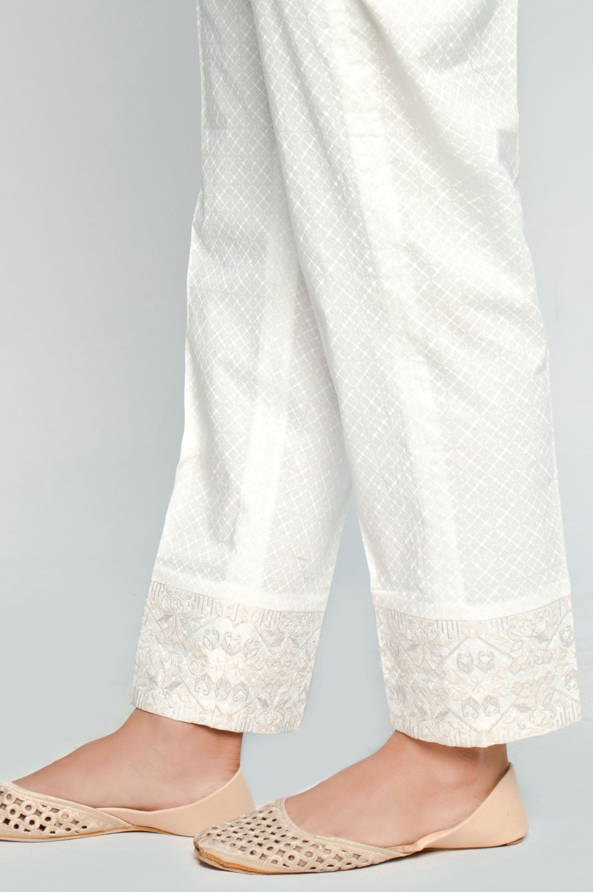 Embroidered Cigarette Pants