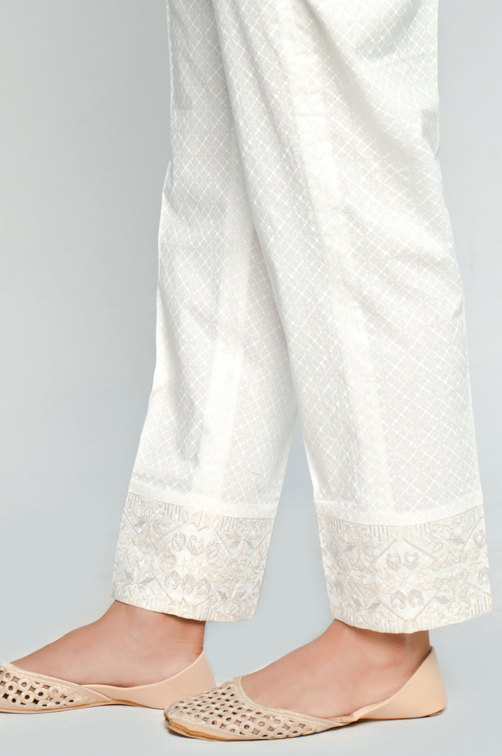 Embroidered Cigarette Pants