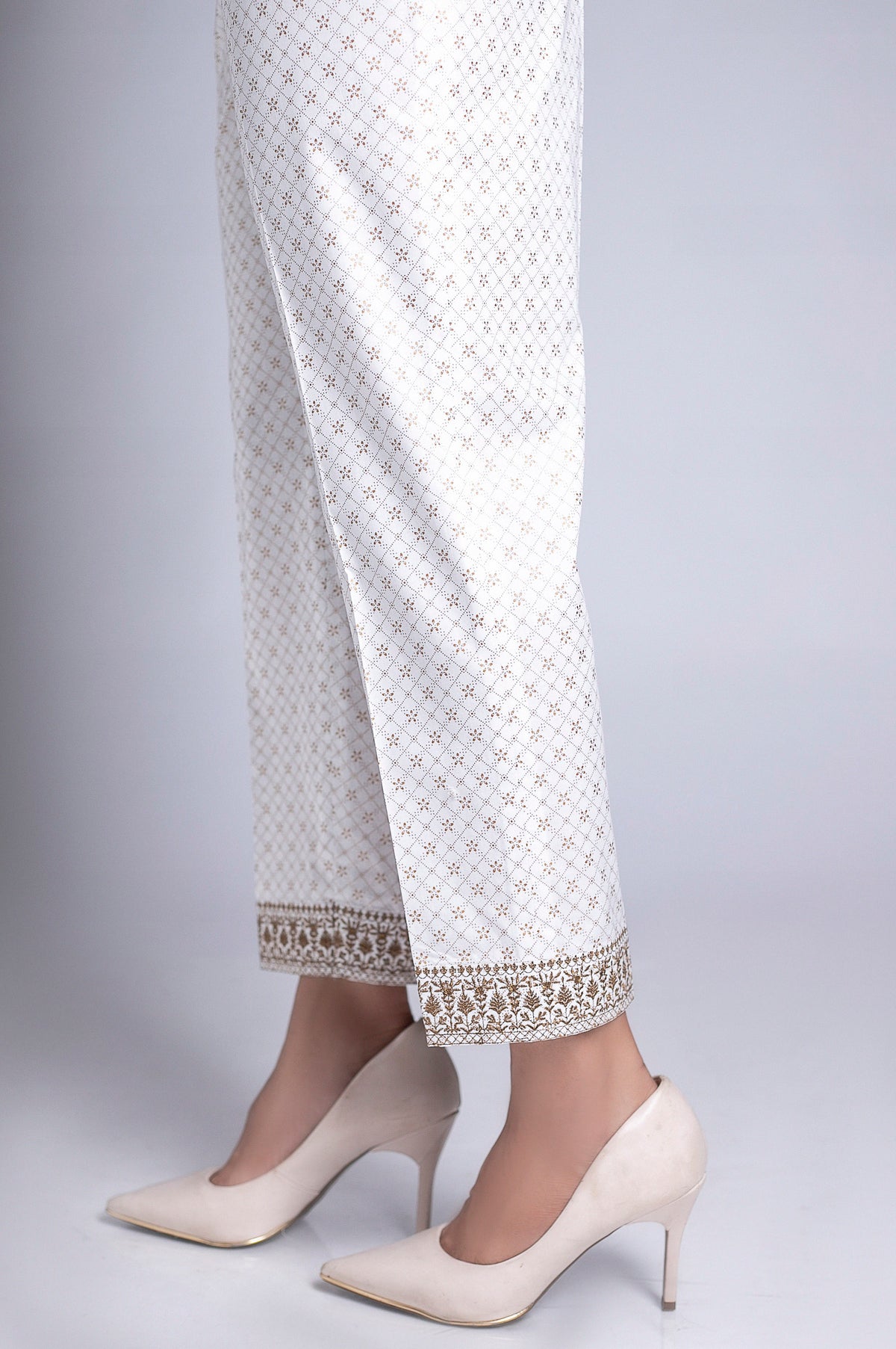 Embroidered Cigarette Pant - Copper Paste