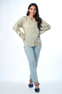 Stitched 1 Piece Western Tencel Printed Top