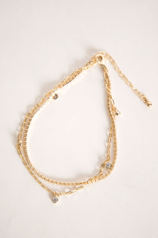 Classic Gold Stone Anklet