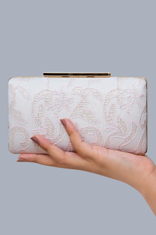 Embroidered Ivory Clutch