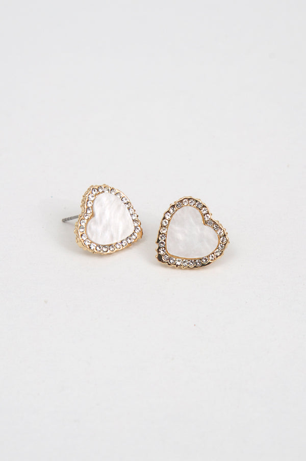 Crystal Paved Heart Earrings