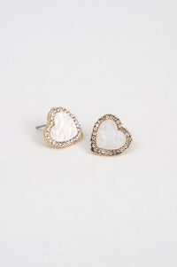 Crystal Paved Heart Earrings