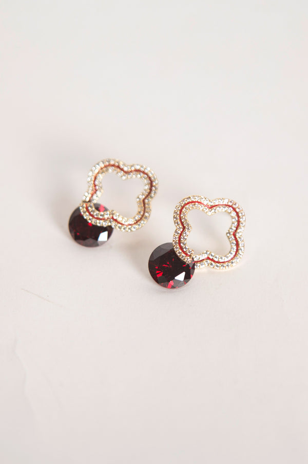 Red Enamel Ball Droplets Earring