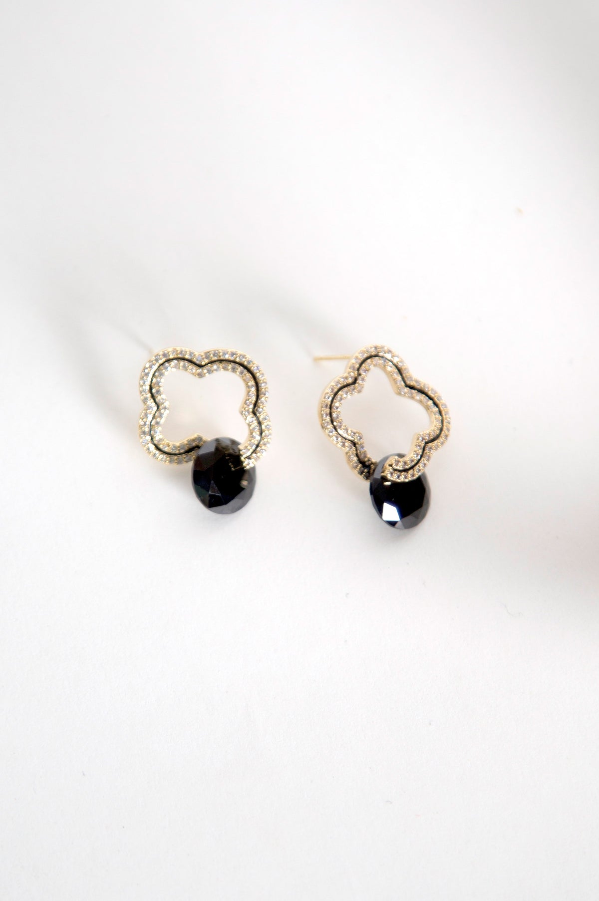 Black Enamel Ball Droplets Earring