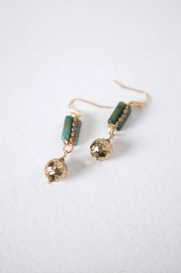 Golden Beaded Earrings