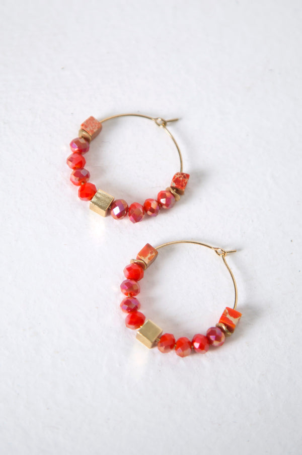 Glittering Beaded hoops