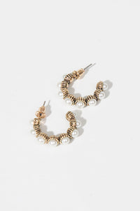 Mini Pearl Studded Hoops