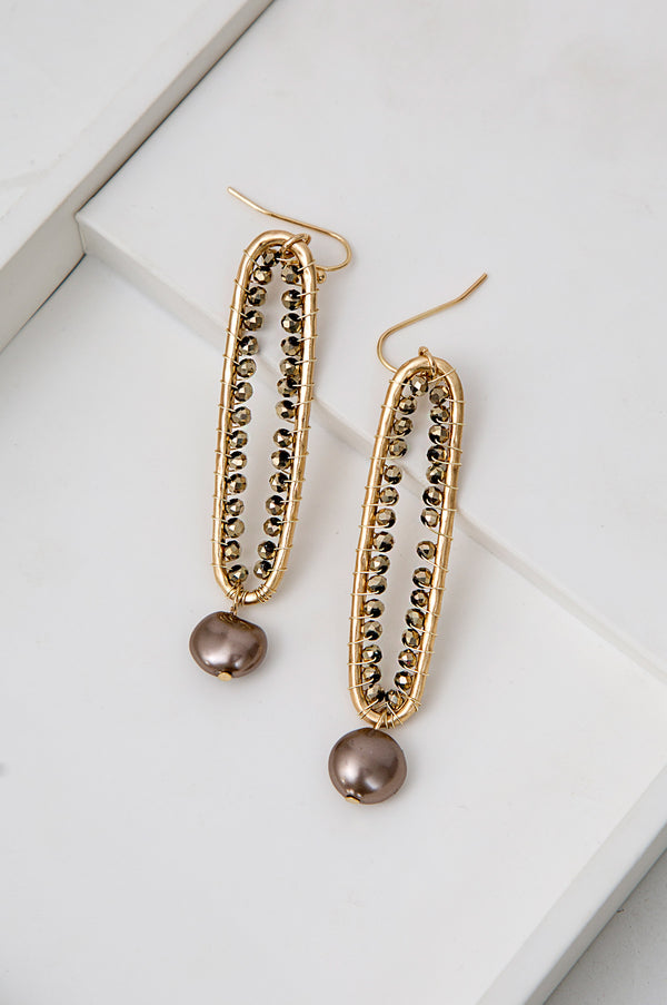 Grey Pearl Statement Earrings