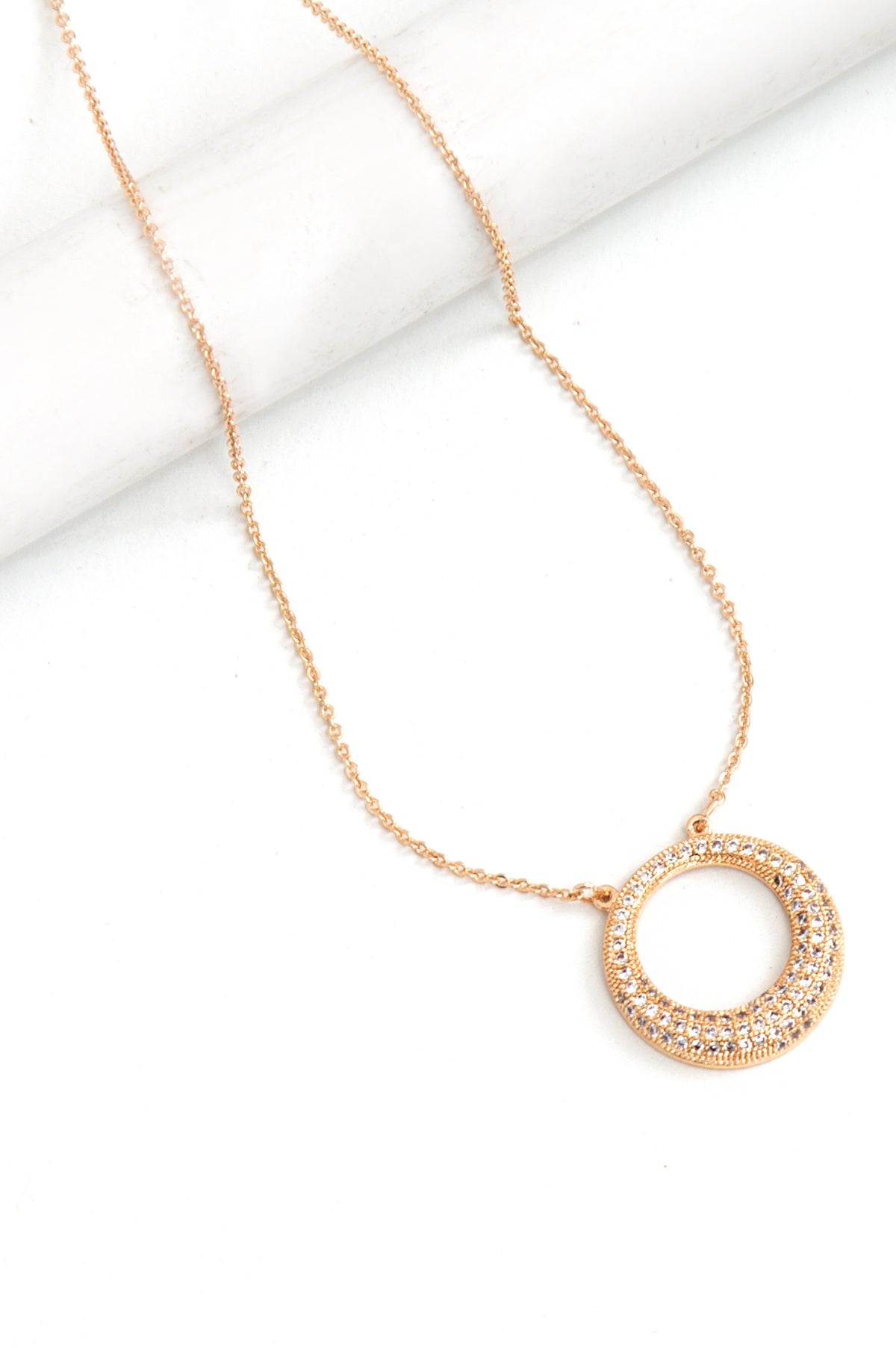 CZ Open Circle Pendant
