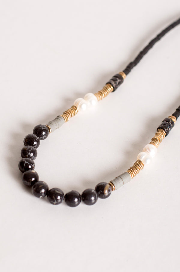 Confetti Beaded Necklace - Black