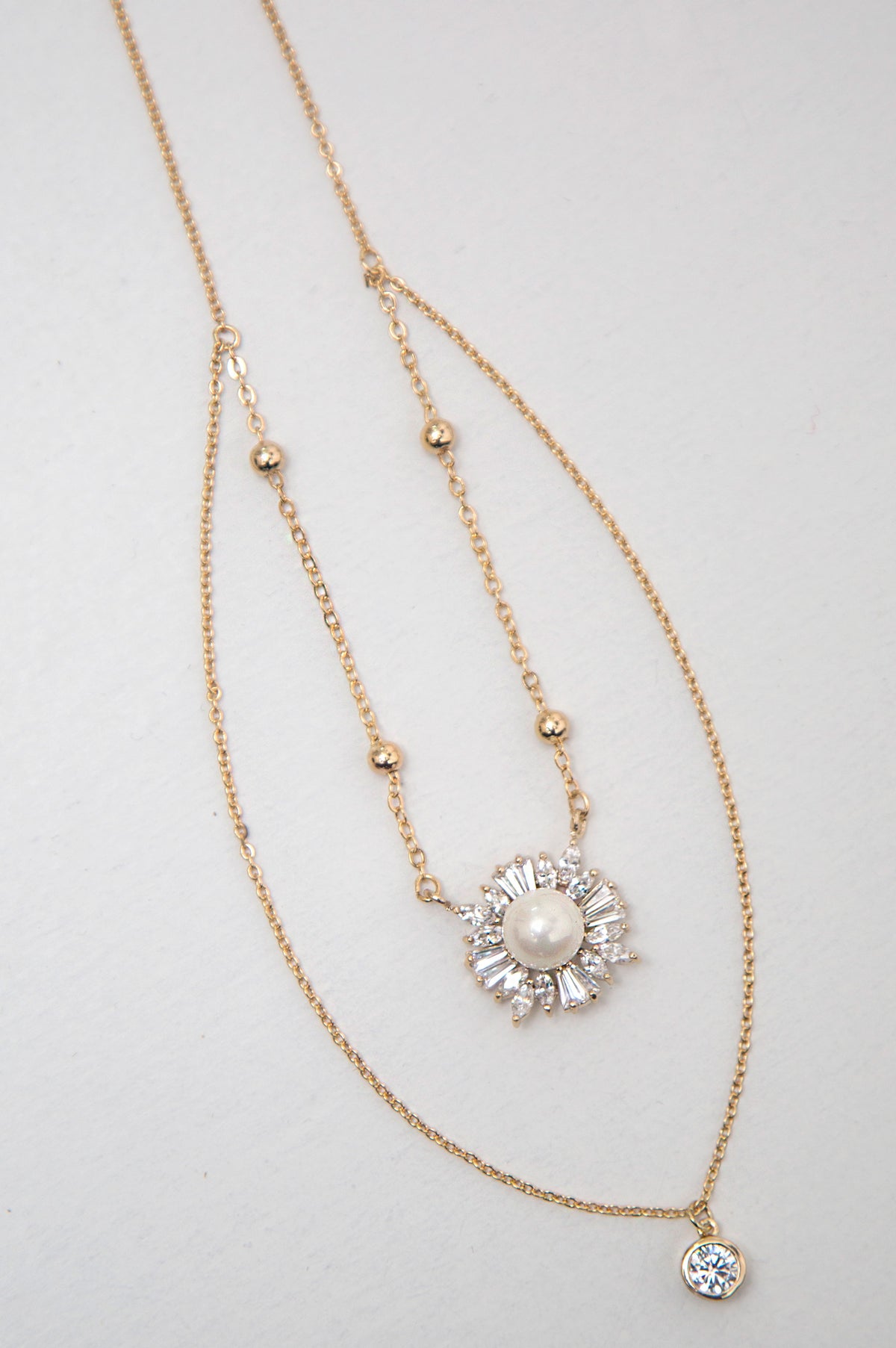 Pearl Halo Double Necklace