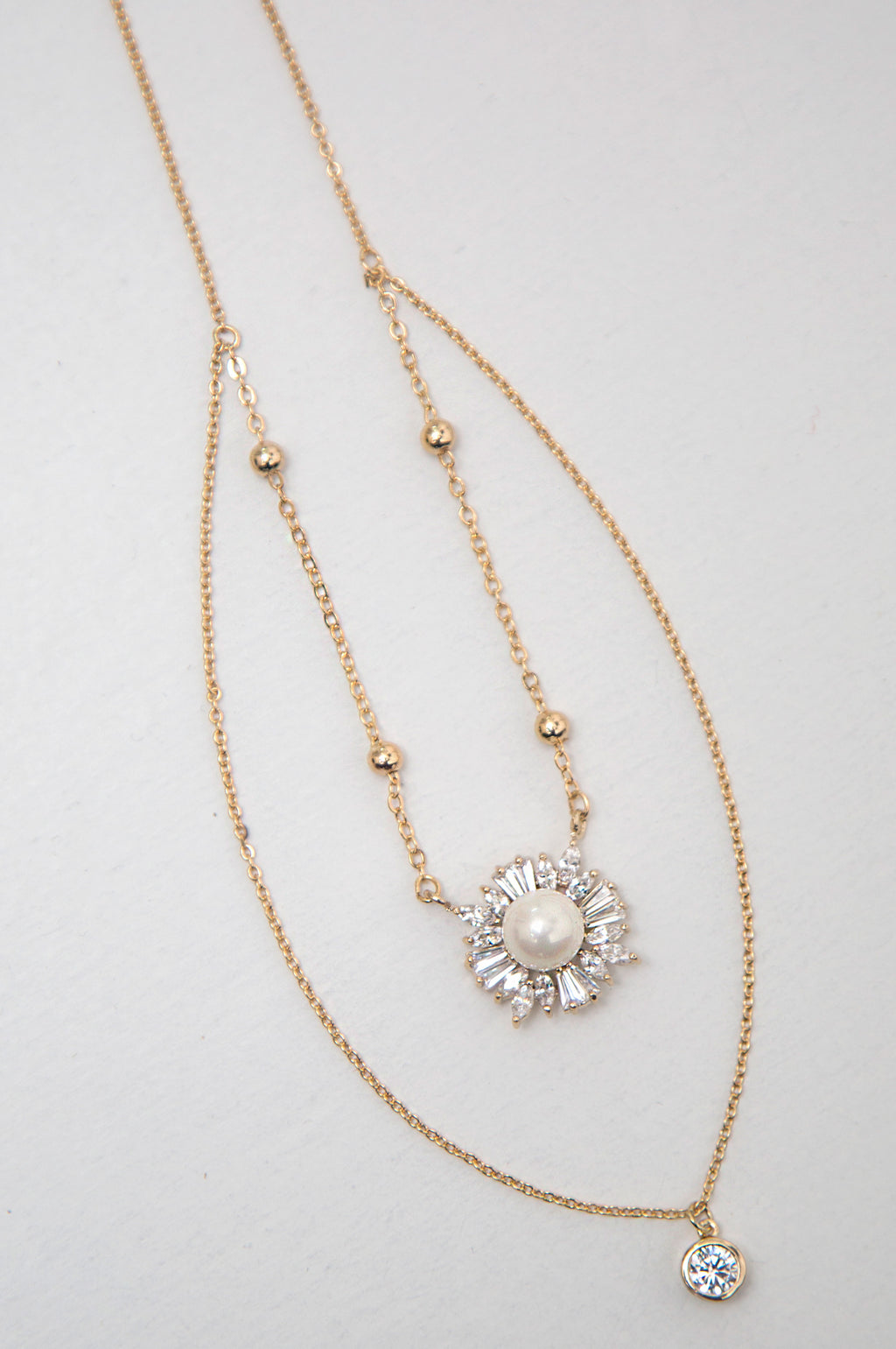Pearl Halo Double Necklace