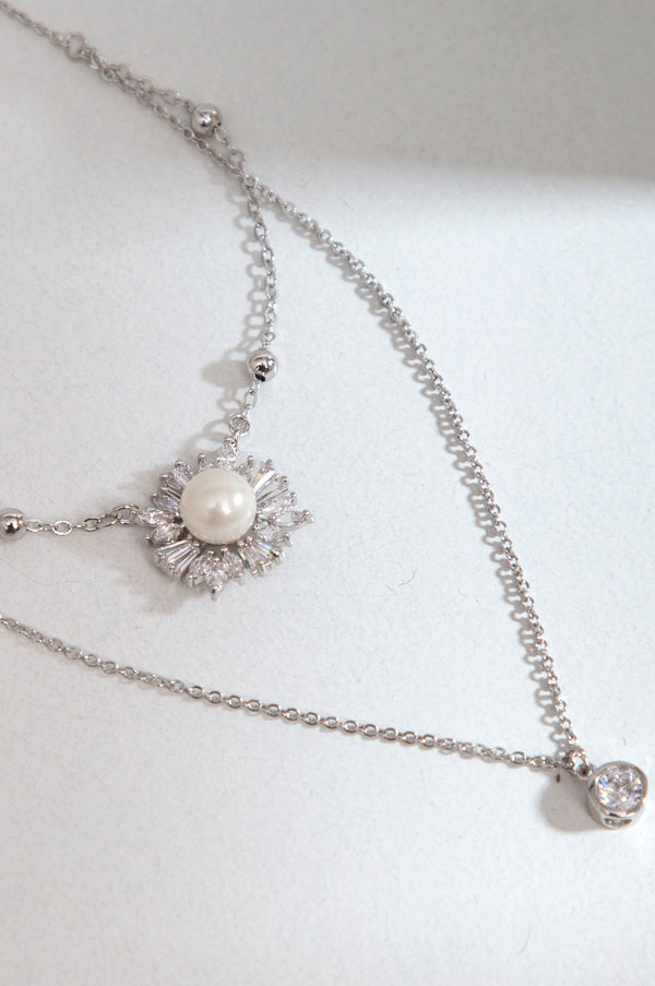 Pearl Halo Double Necklace