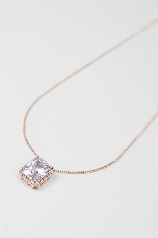 Rose Gold Pave Necklace