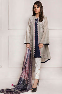 3 Piece Embroidered Unstitched Suit-Fabric: Yarn Dyed