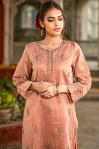 Stitched 1 Piece Khaddi Net Embroidered Shirt