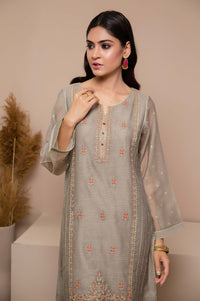 Stitched 1 Piece Khaddi Net Embroidered Suit