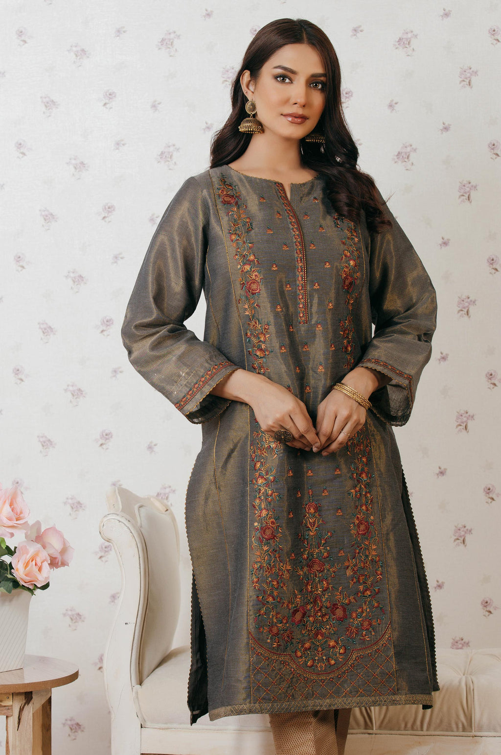 Stitched 1 Piece Masoori Embroidered Shirt