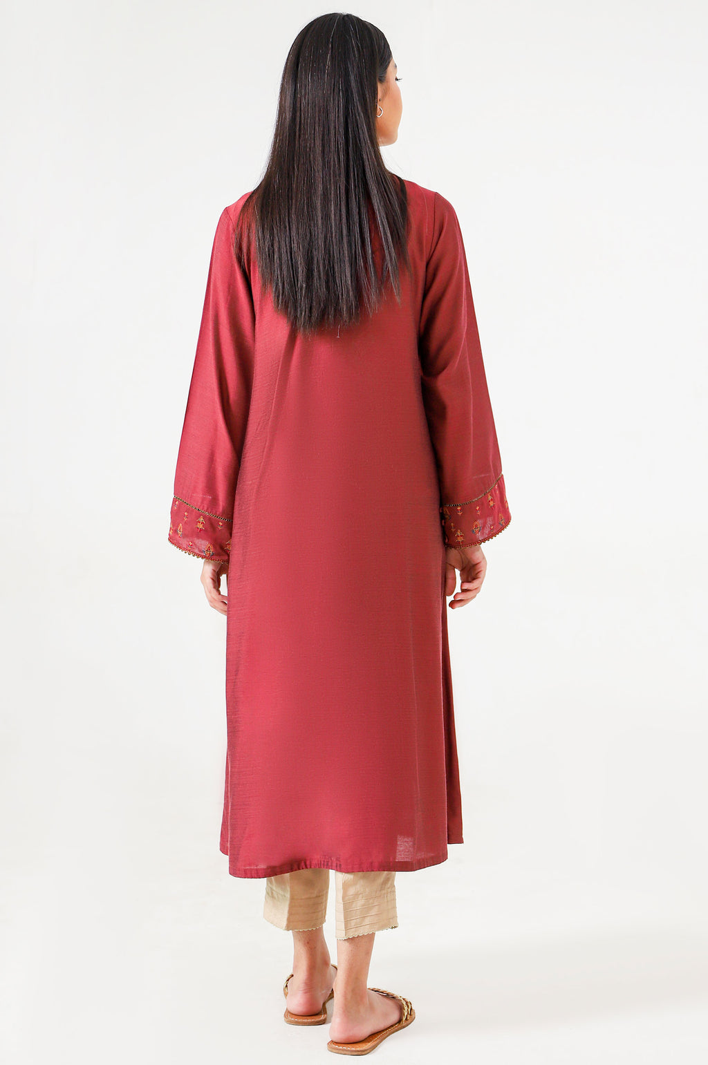 Stitched 1 Piece Cotton Silk Embroidered Shirt