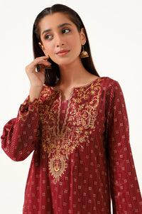 Stitched 2 Piece Cotton Jacquard Embroidered Suit